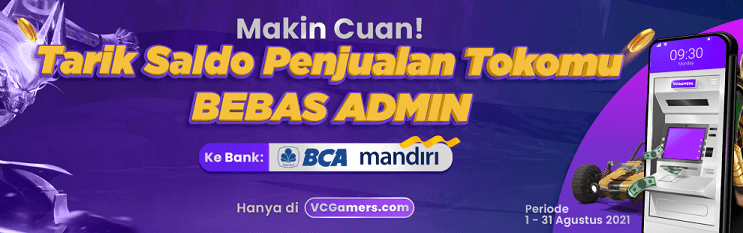 VCGamers Tarik Saldo Toko Bebas Biaya Transfer Bank