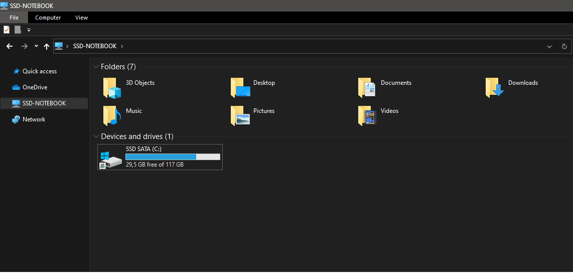 SSD SATA di My Computer