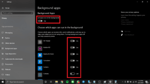 mematikan background apps