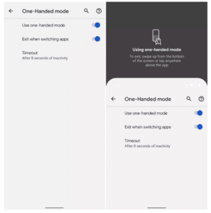 one-handed mode android 12