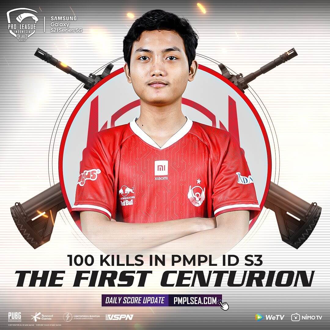 BTR Ryzen 成为第一个在 PMPL ID 第 3 季中获得 100 次击杀的玩家！