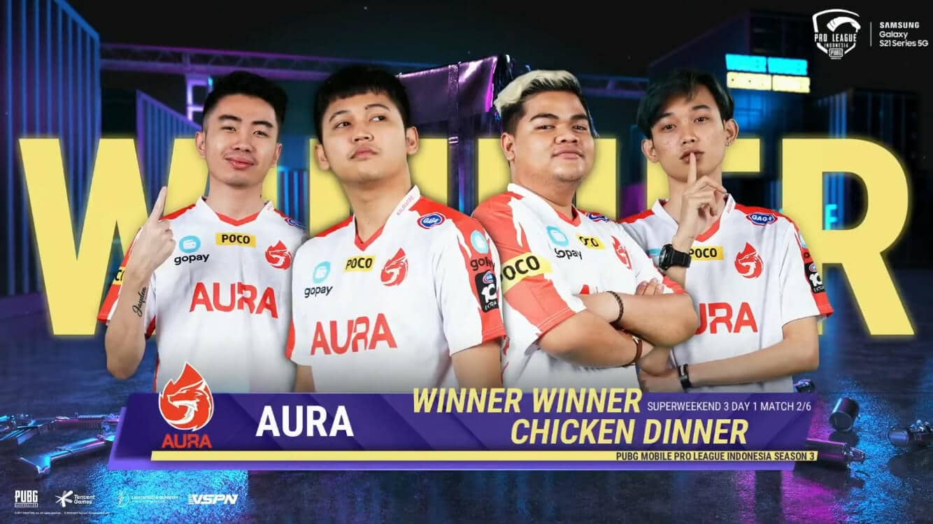 AURA Esport Berada Di Peringkat 6 PMPL ID Season 3