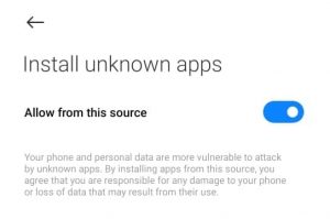 Berechtigungen Unbekannte Apps installieren