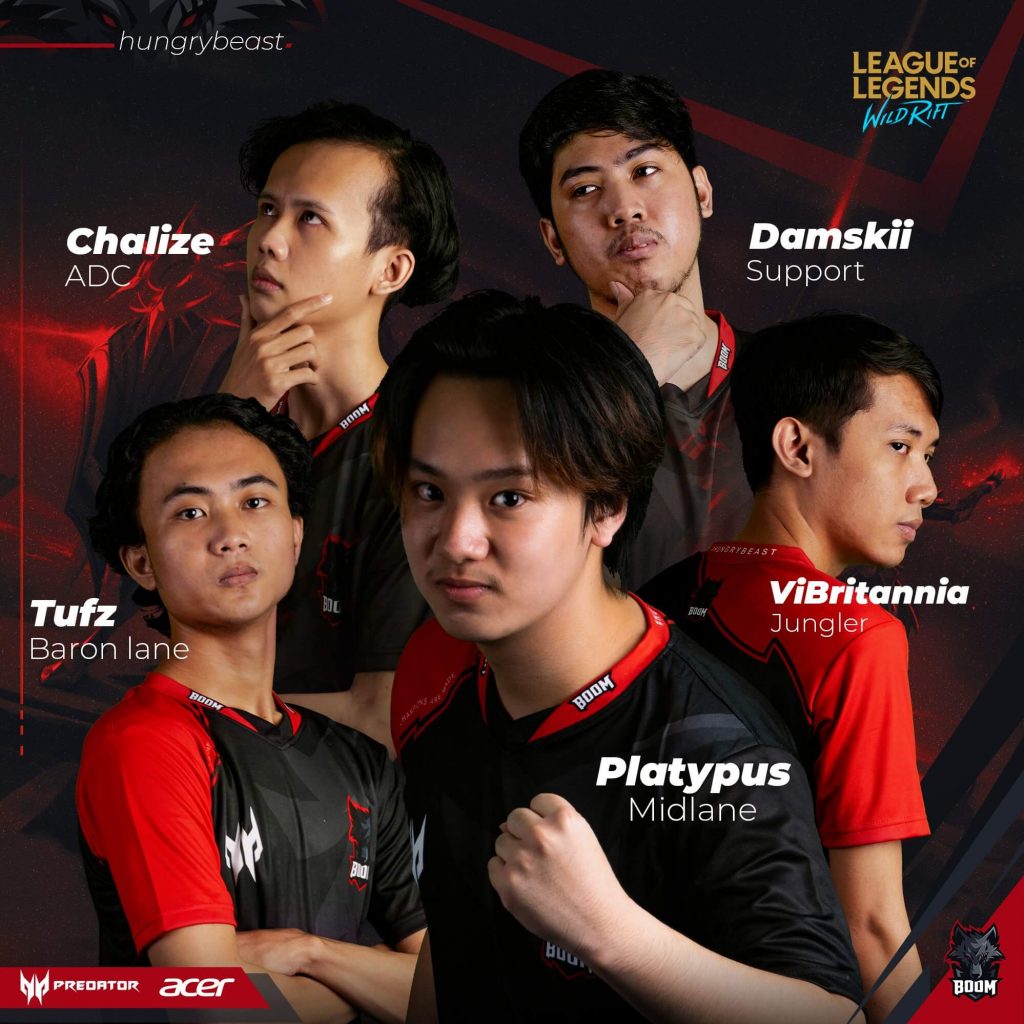 Line Up Terbaru BOOM Esports Divisi LoL: Wild Rift 2021