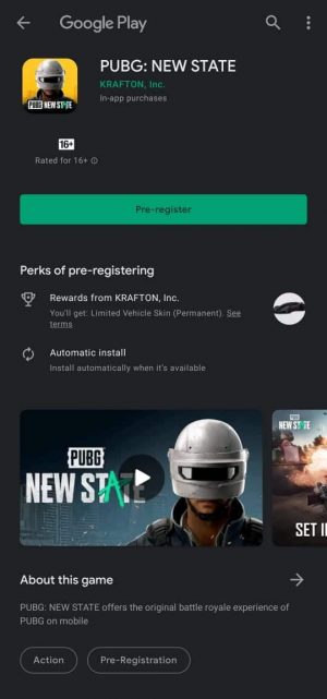Cara Daftar Pra-Registrasi PUBG New State di Google Play Store