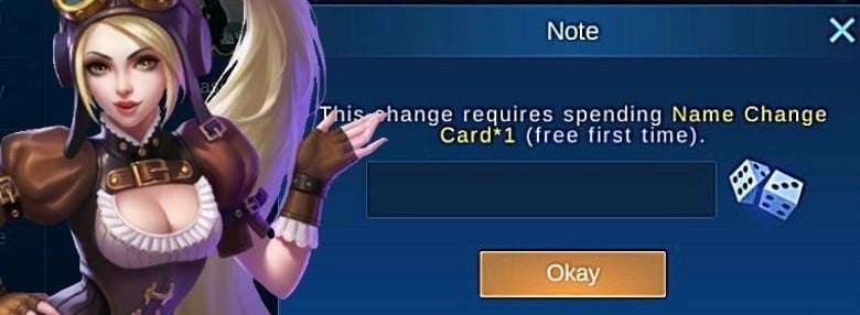 MLBB 계정 이름에 기호 입력