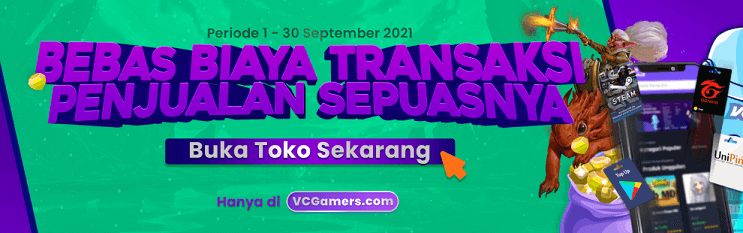 bebas biaya transaksi penjualan sepuasnya vcgamers promo september