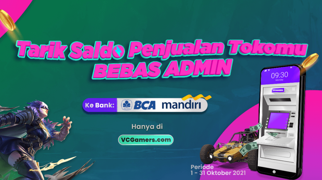 tarik saldo penjualan toko vcgamers bebas admin promo september