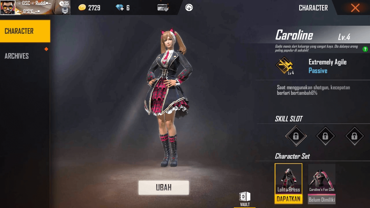 Free Fire Character Combo