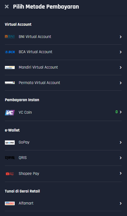 vcgamers 결제 수단