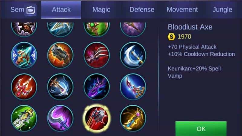 最新的 Fanny Build 使用 War Axe Mobile Legends 2021！ 2个