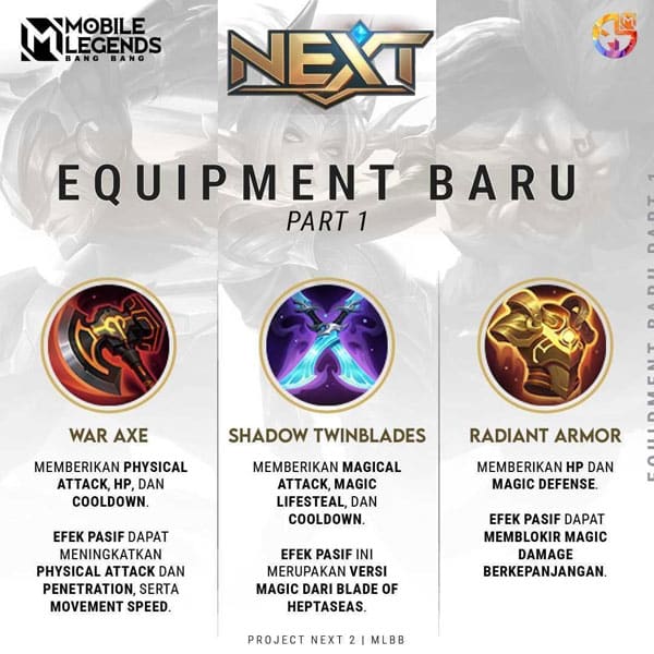 Nama Item Mobile Legends di Next Project Season 20!