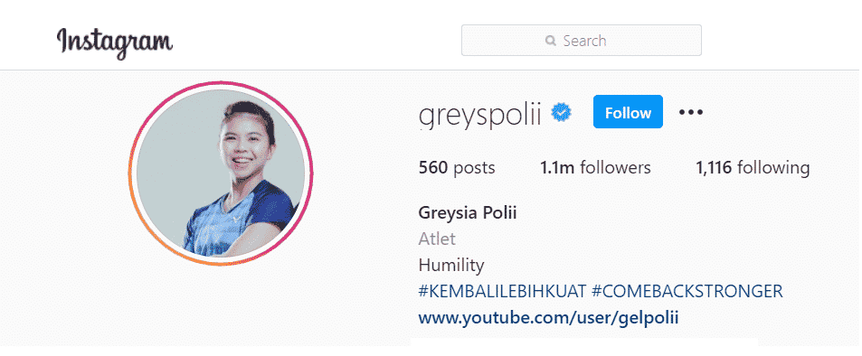 greysia polii instagram