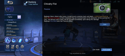 Skill Chivalry Fist Badang 