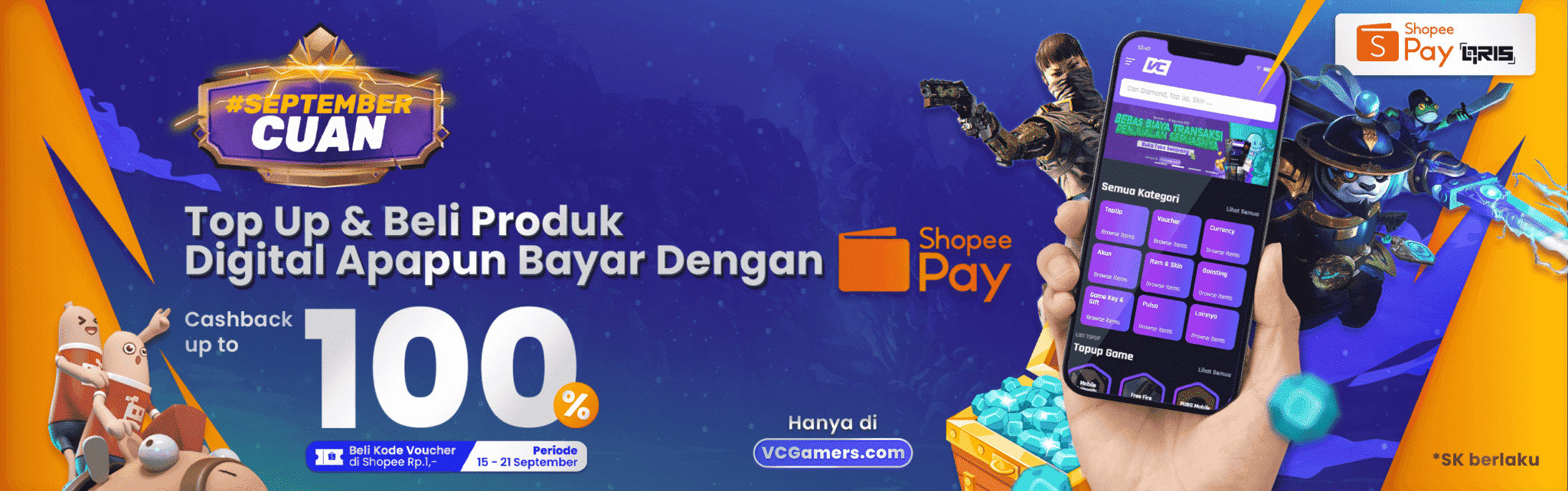 vcgamers x shopee 现金返还 shopeepay