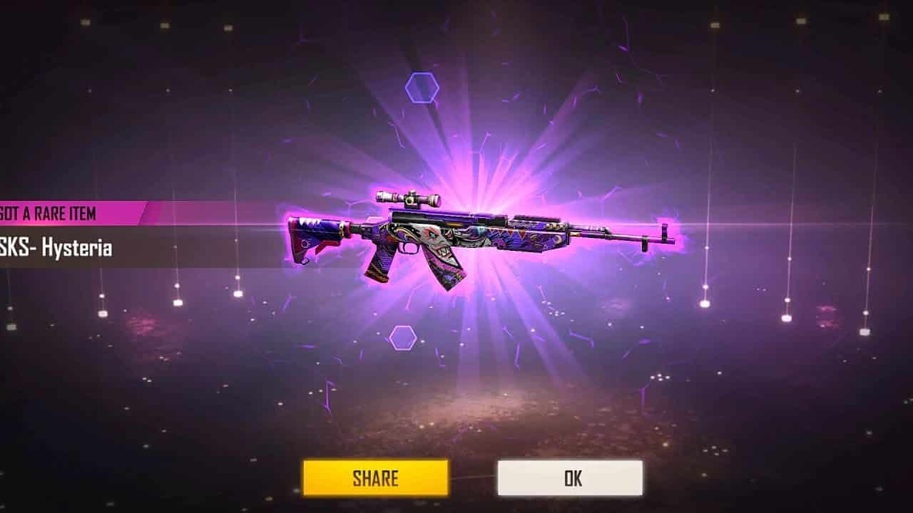 Max Free Fire weapons