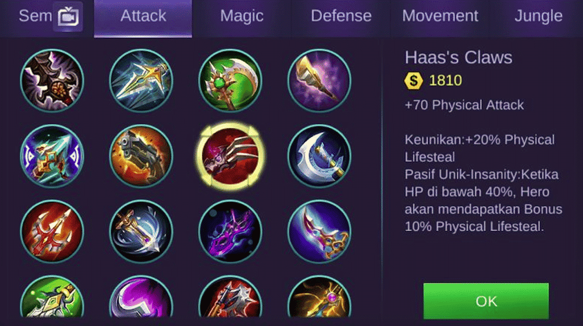 Mobile Legends Lifesteal Items