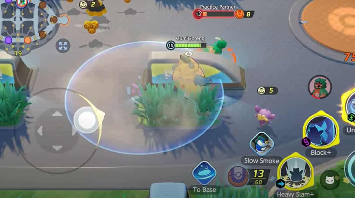 battle item pokemon unite slow smoke how to use it