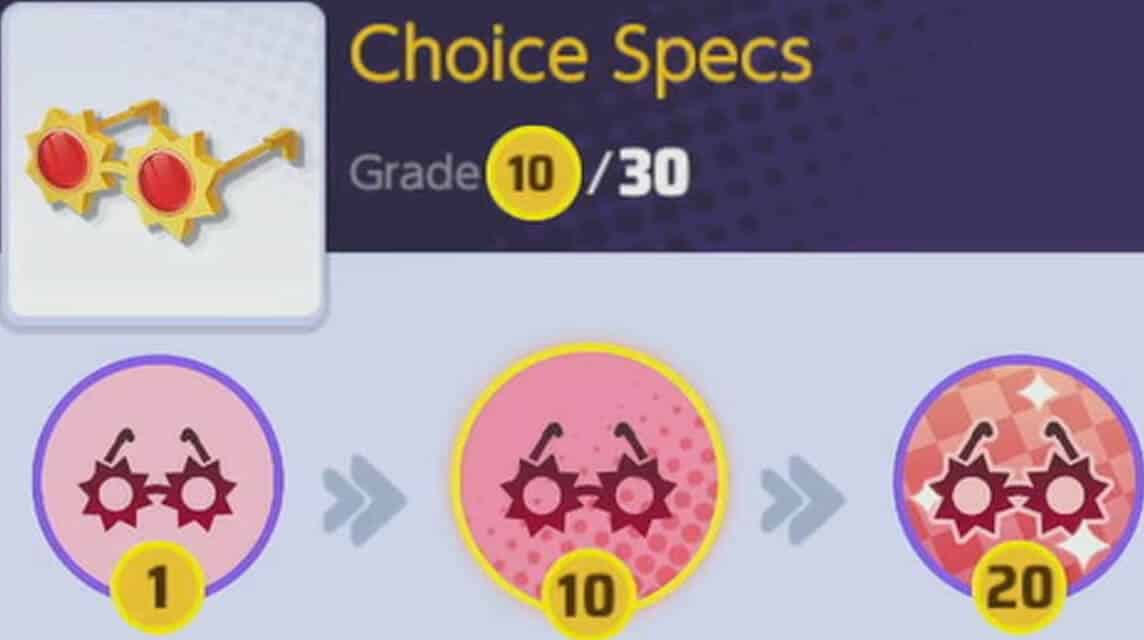 choice specs pokemon unite level rendah
