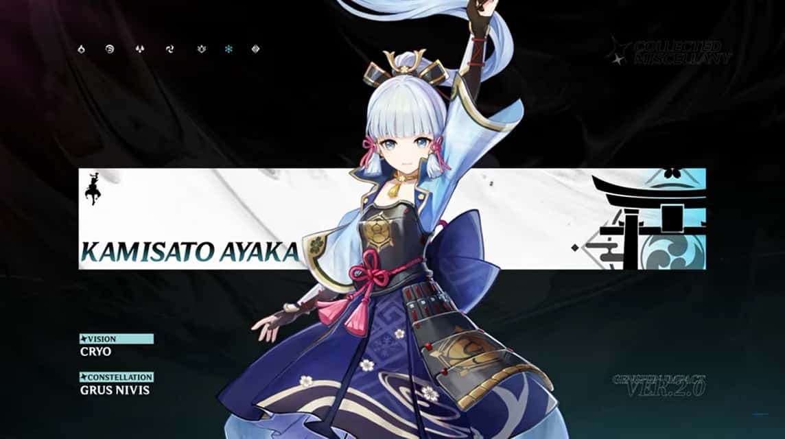 빌드 Kamisato Ayaka Genshin Impact 2022