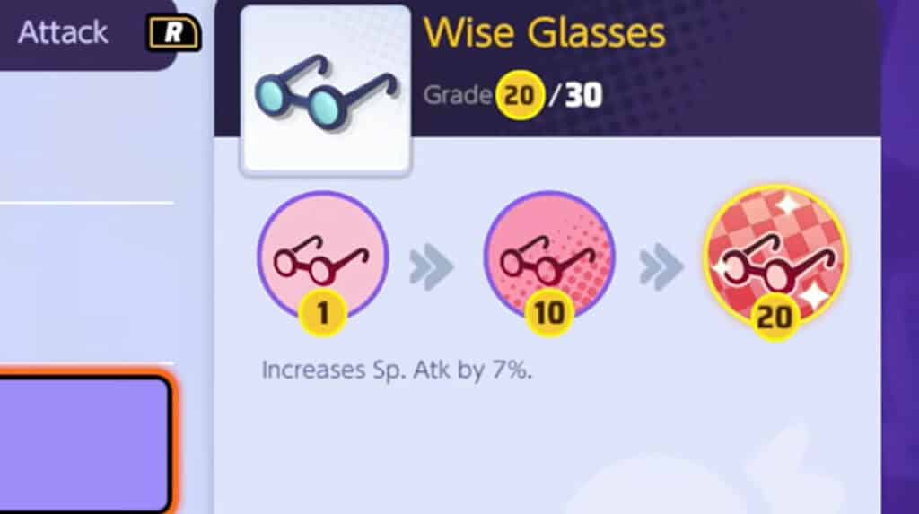 Wise Glasses Pokemon Unite，Sp 的 GG 物品。宝可梦来袭！