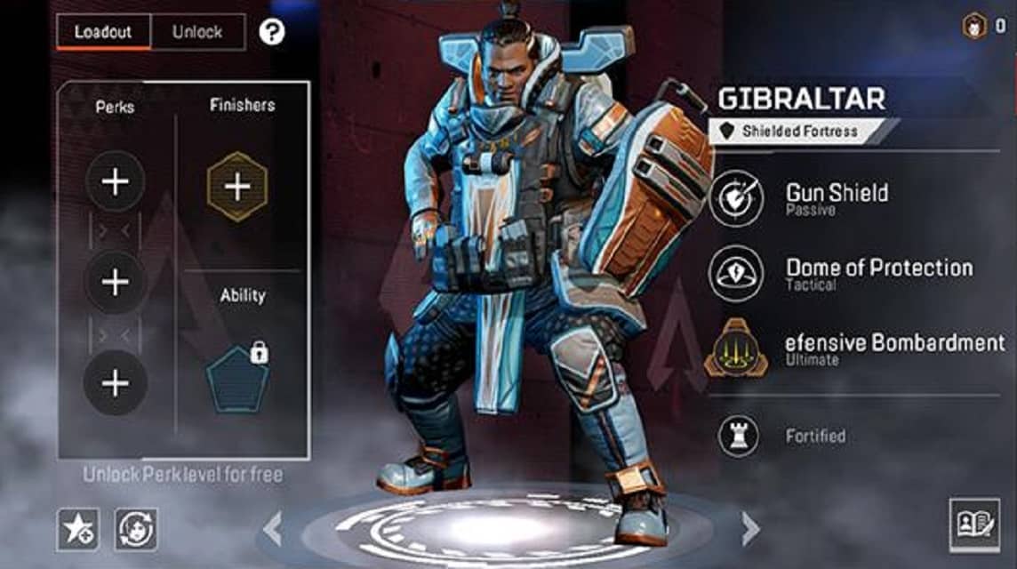 技能 Gibraltar Apex Mobile