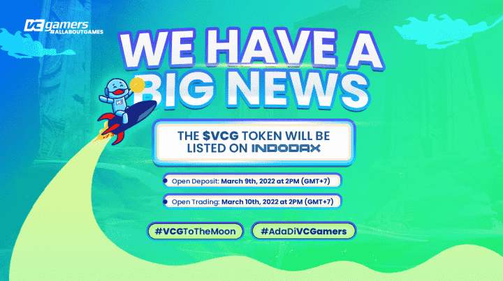 2022년 3월 10일 Indodax에 $VCG 토큰 상장