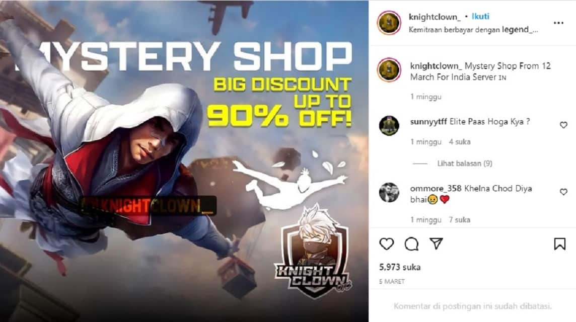 Mystery Shop Free Fire März 2022 Leck