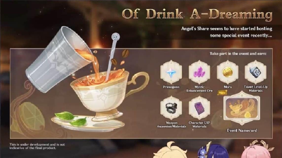 버전 2.5 신규 이벤트 Genshin Impact Of Drink A-Dreaming