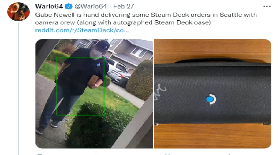 Gabe Newell，Courier Steam Deck，在推特上遇到了 Gaben 的顾客