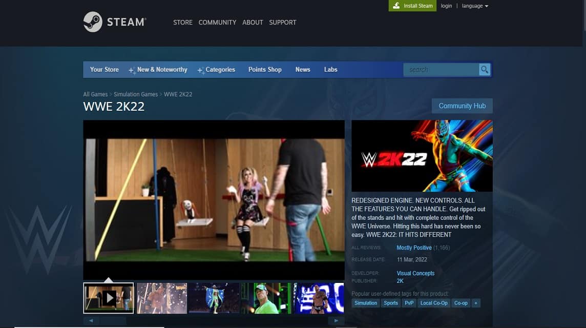 wwe 2k22 released on steam