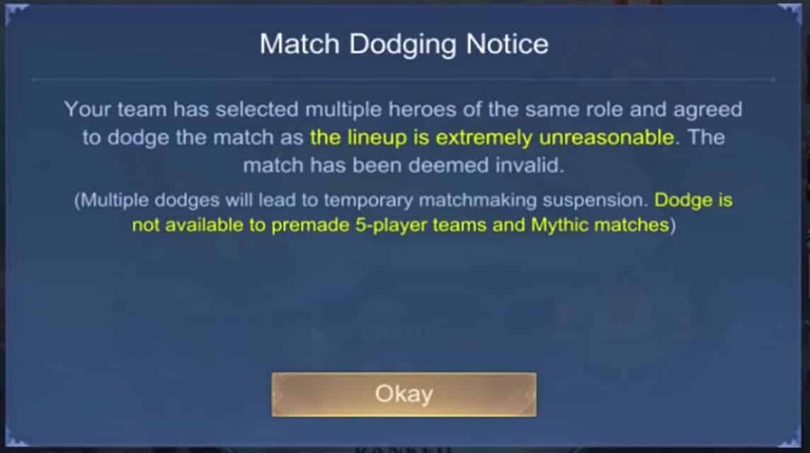 Dodge System Mobile Legends