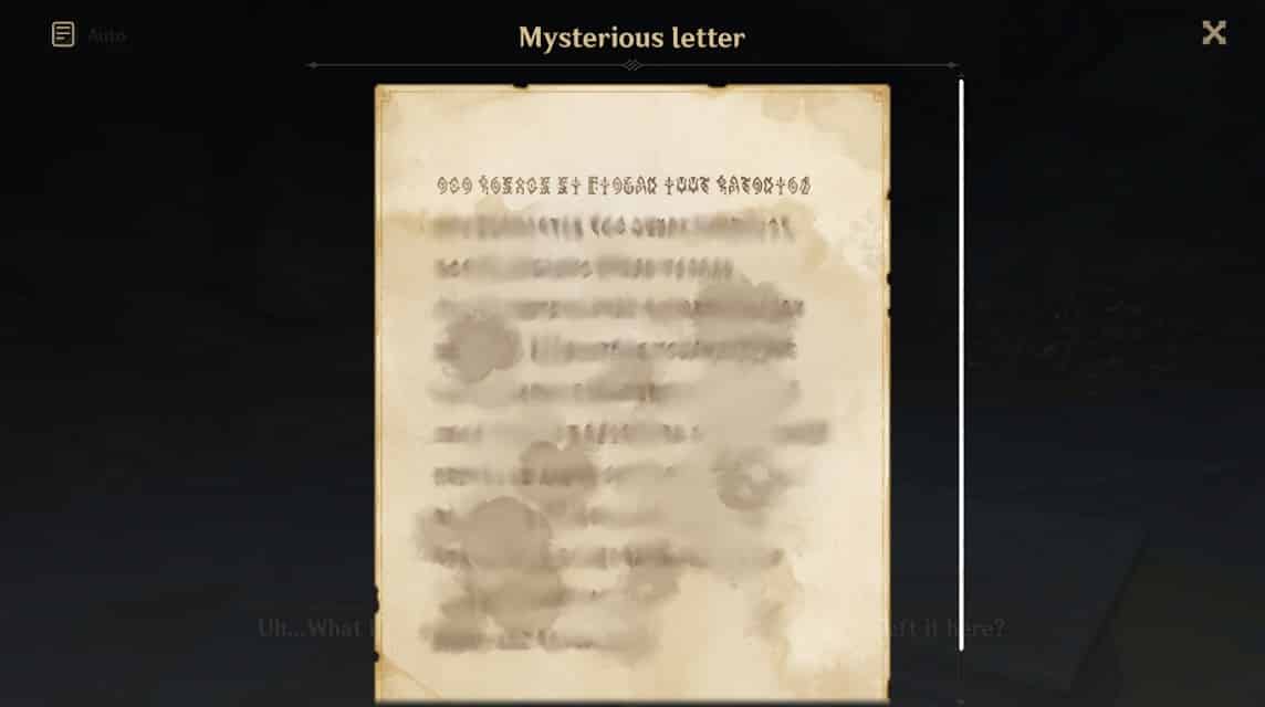 orb of the blue depths mysterious letter