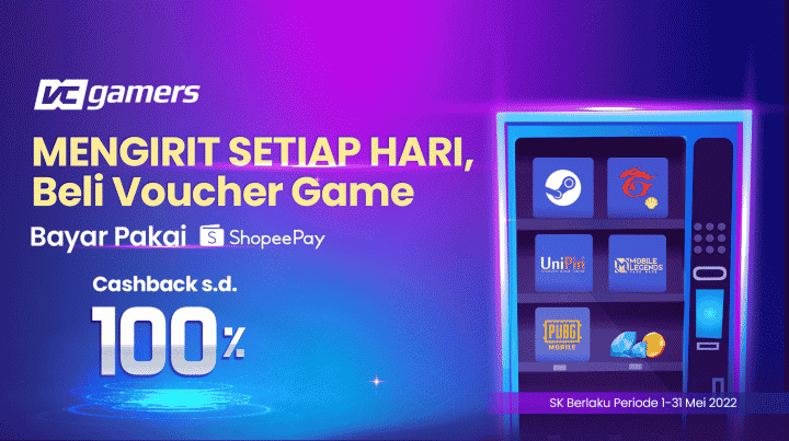 Come Checkout at VCGamers and Receive ShopeePay Cashback Up to 100%!