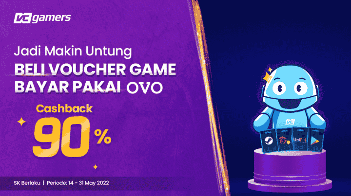 Promo Cashback 90%, Check Out Belanjaan Pakai OVO di VCGamers Sekarang Juga!