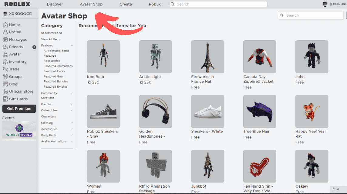 Avatar Shop Roblox