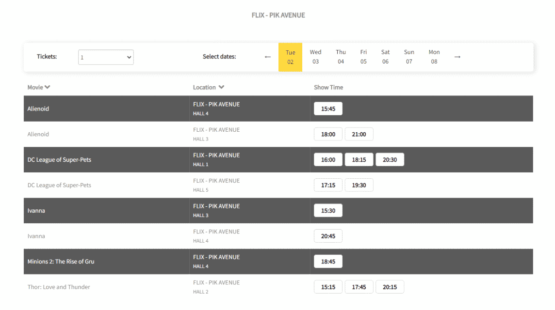 如何在线订购电影票 Flix