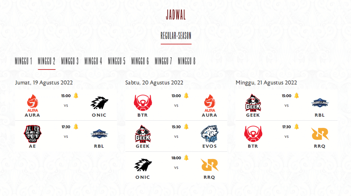 MPL S10 Week 2 Complete Schedule