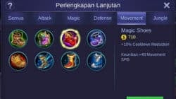 Daftar Lengkap Semua Item Sepatu yang Ada di ML