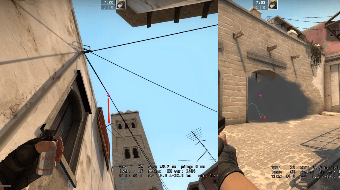 How to Smoke B Sitemap Mirage CSGO