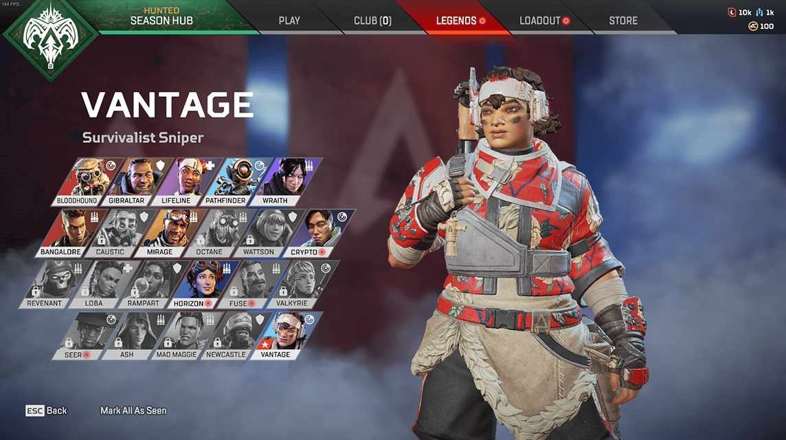 新的 Vantage Legends Apex Legends