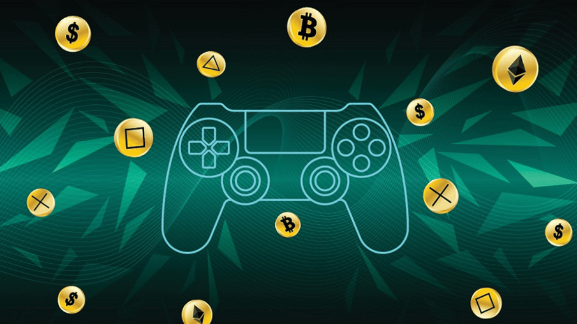 Illustration of Playing Game Get Crypto