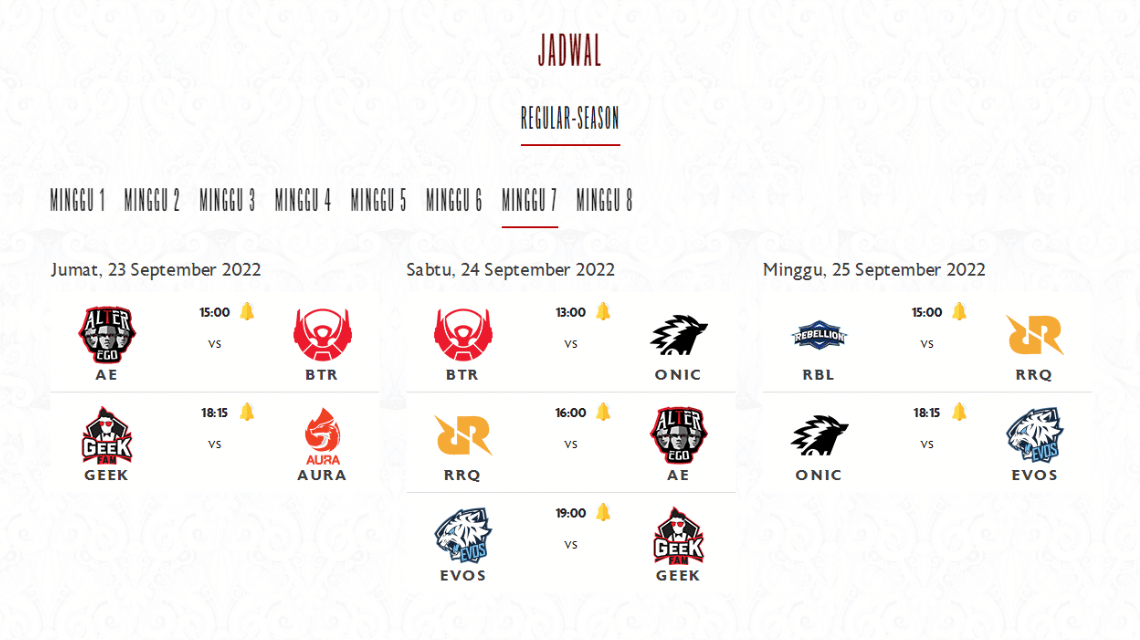 MPL ID S10 Week 7 schedule