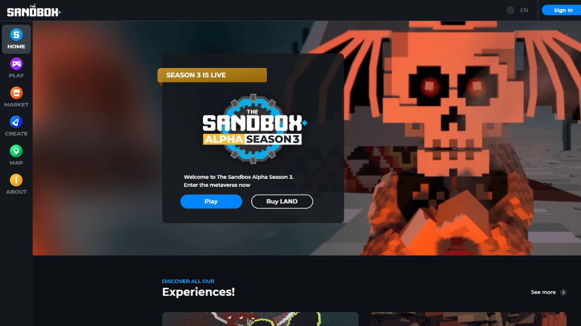 ゲームをプレイ Get Crypto The Sandbox