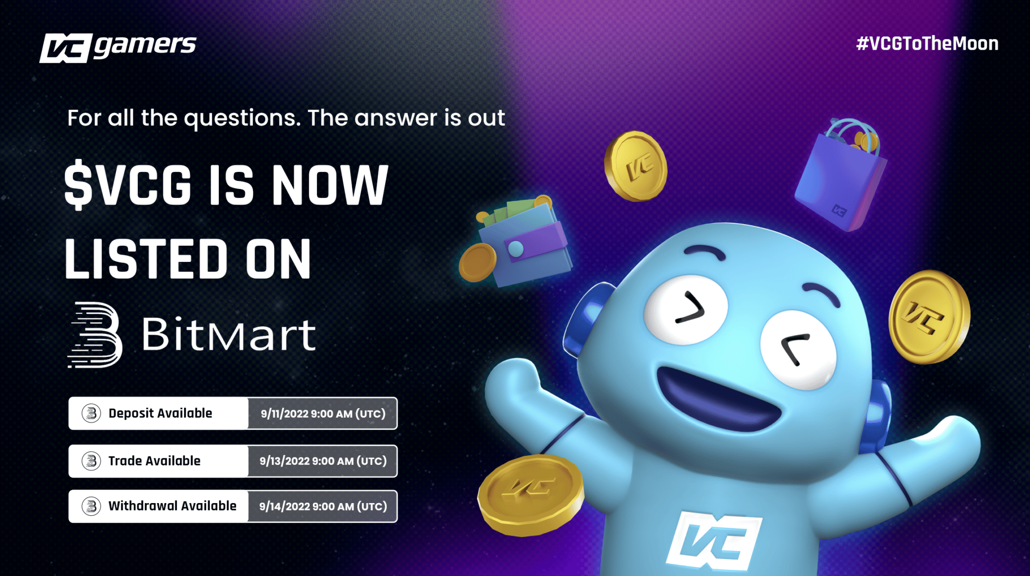 VCG上线BitMart