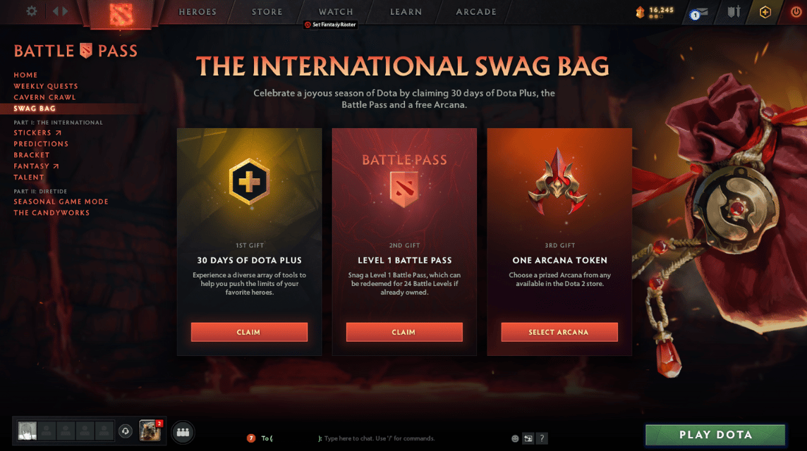 Battle Pass and Dota Plus Prizes