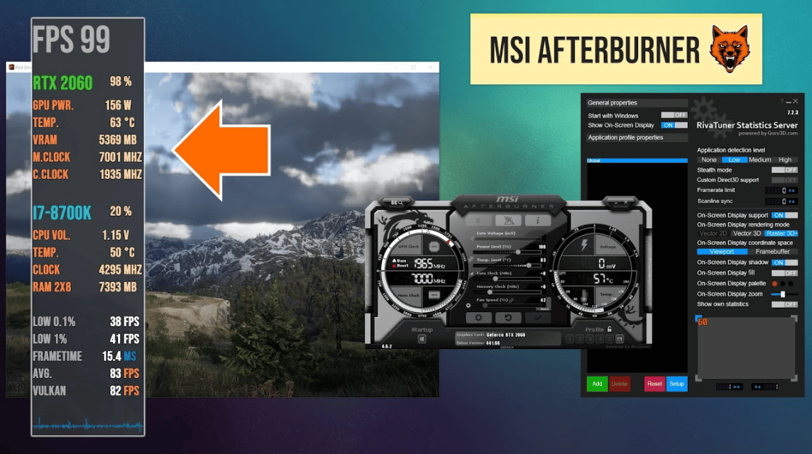 Contoh Aplikasi MSI Afterburner.