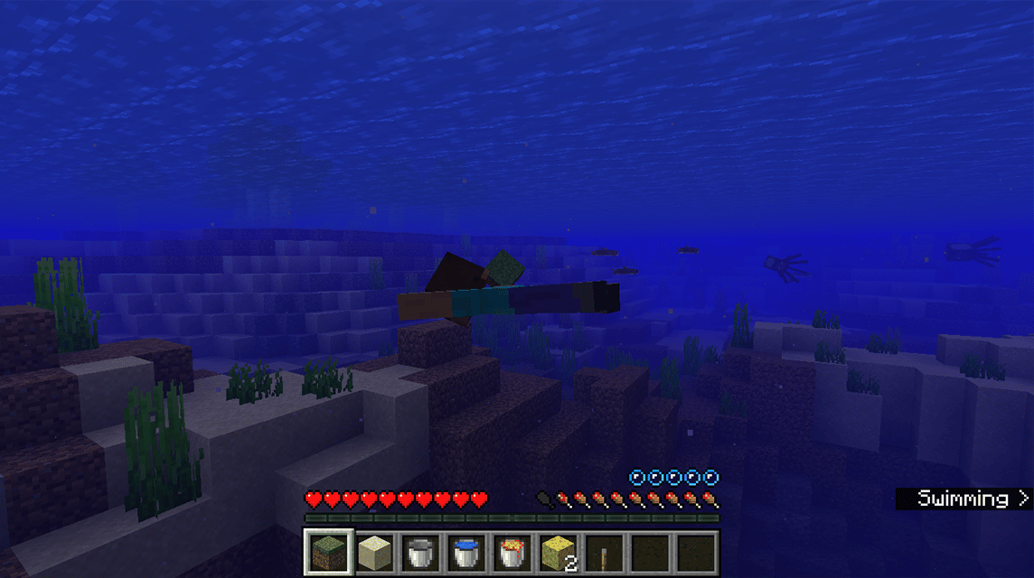 Wasser in Minecraft entfernen.