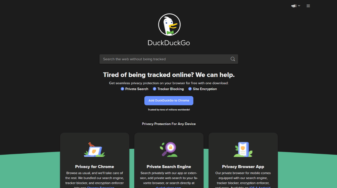 DuckDuckGo website