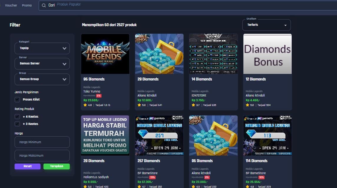 how to buy diamond ml at vcgamers